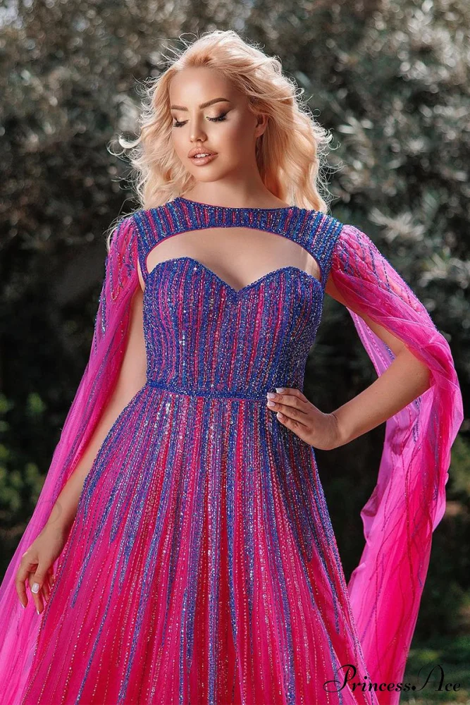 Runway Evening Graceful Beaded Maxi Dress - Image 4