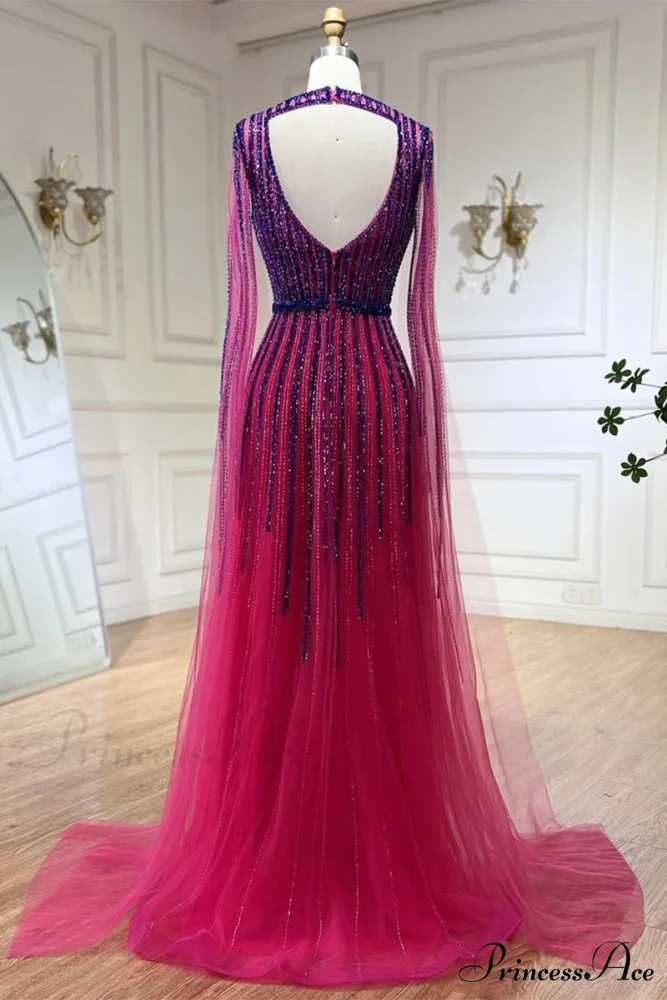 Runway Evening Graceful Beaded Maxi Dress - Image 8