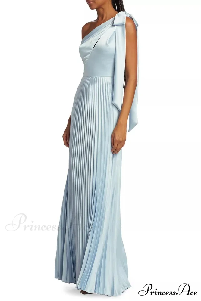 Lovely Evenings One-Shoulder Trendy Pleated Maxi Dress - Image 10
