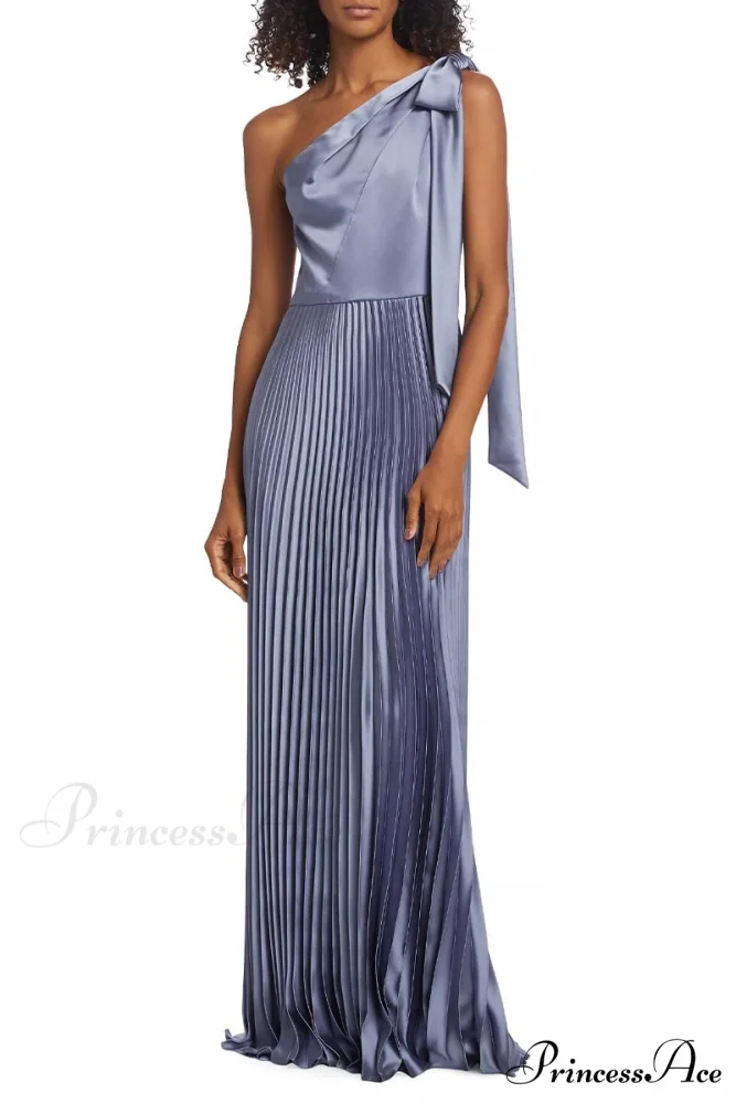 Lovely Evenings One-Shoulder Trendy Pleated Maxi Dress - Image 13