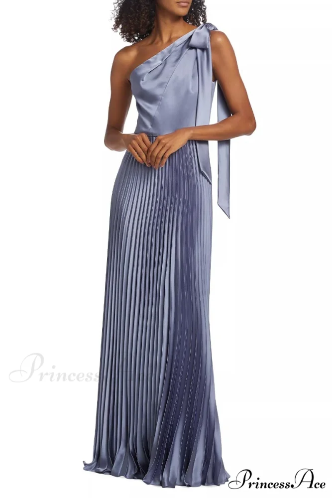 Lovely Evenings One-Shoulder Trendy Pleated Maxi Dress - Image 14