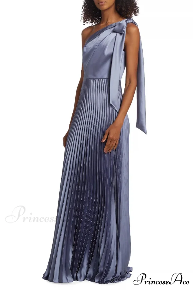 Lovely Evenings One-Shoulder Trendy Pleated Maxi Dress - Image 15