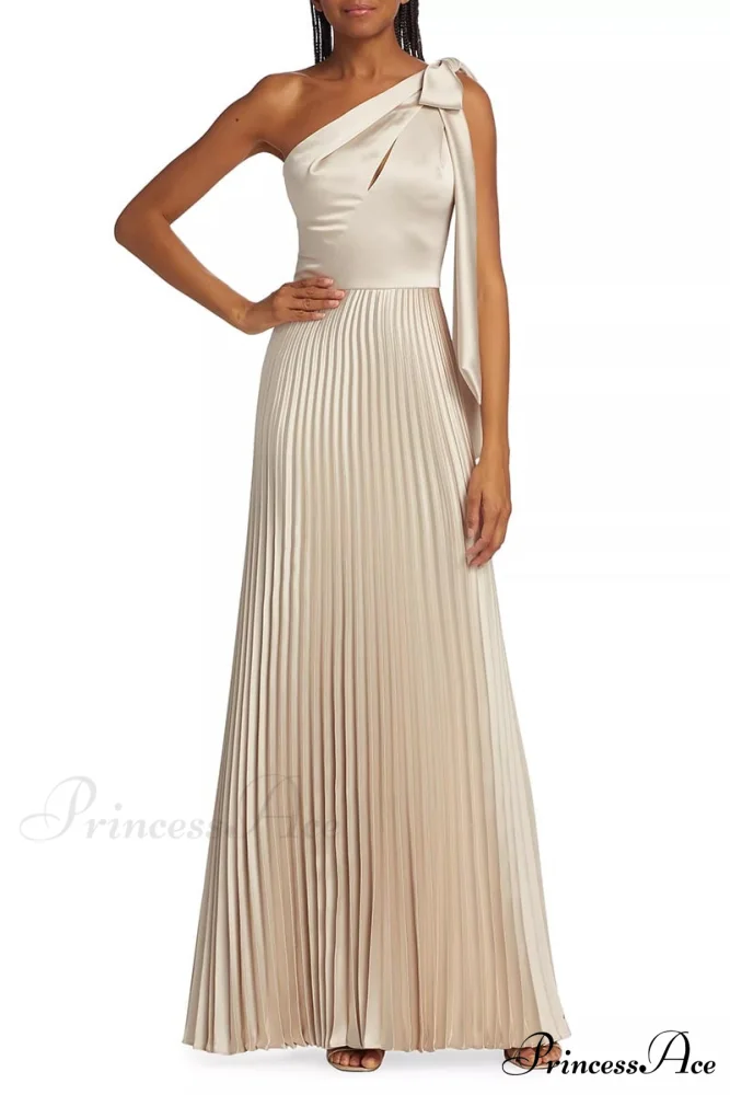 Lovely Evenings One-Shoulder Trendy Pleated Maxi Dress - Image 2
