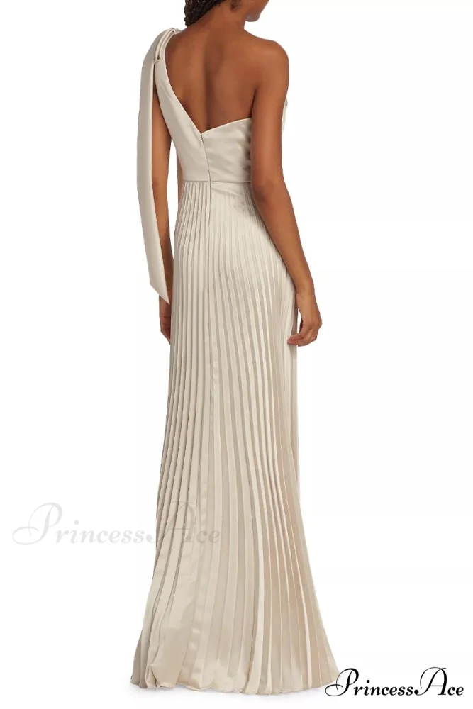 Lovely Evenings One-Shoulder Trendy Pleated Maxi Dress - Image 4