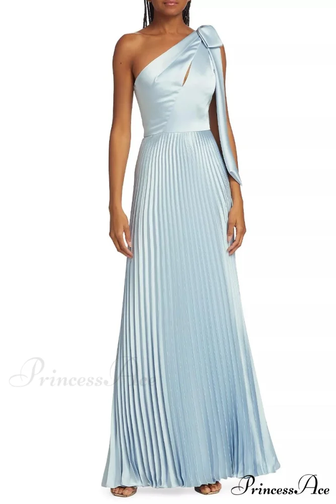 Lovely Evenings One-Shoulder Trendy Pleated Maxi Dress - Image 7