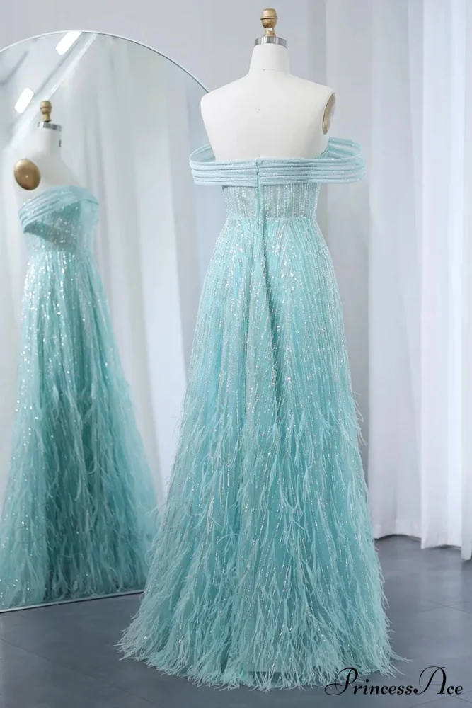 Bella Off-the-Shoulder Graceful Beaded Maxi Dress - Image 3