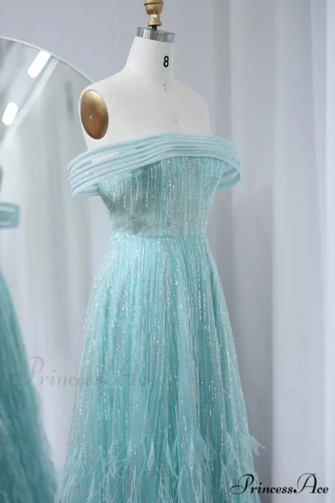 Bella Off-the-Shoulder Graceful Beaded Maxi Dress - Image 4
