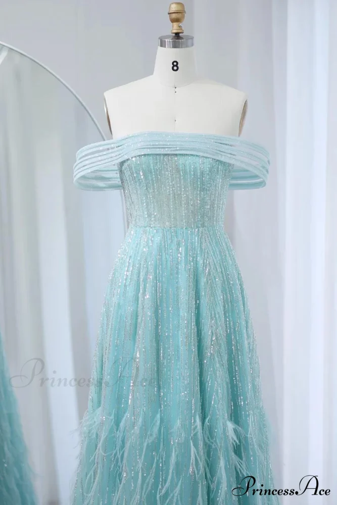Bella Off-the-Shoulder Graceful Beaded Maxi Dress - Image 5