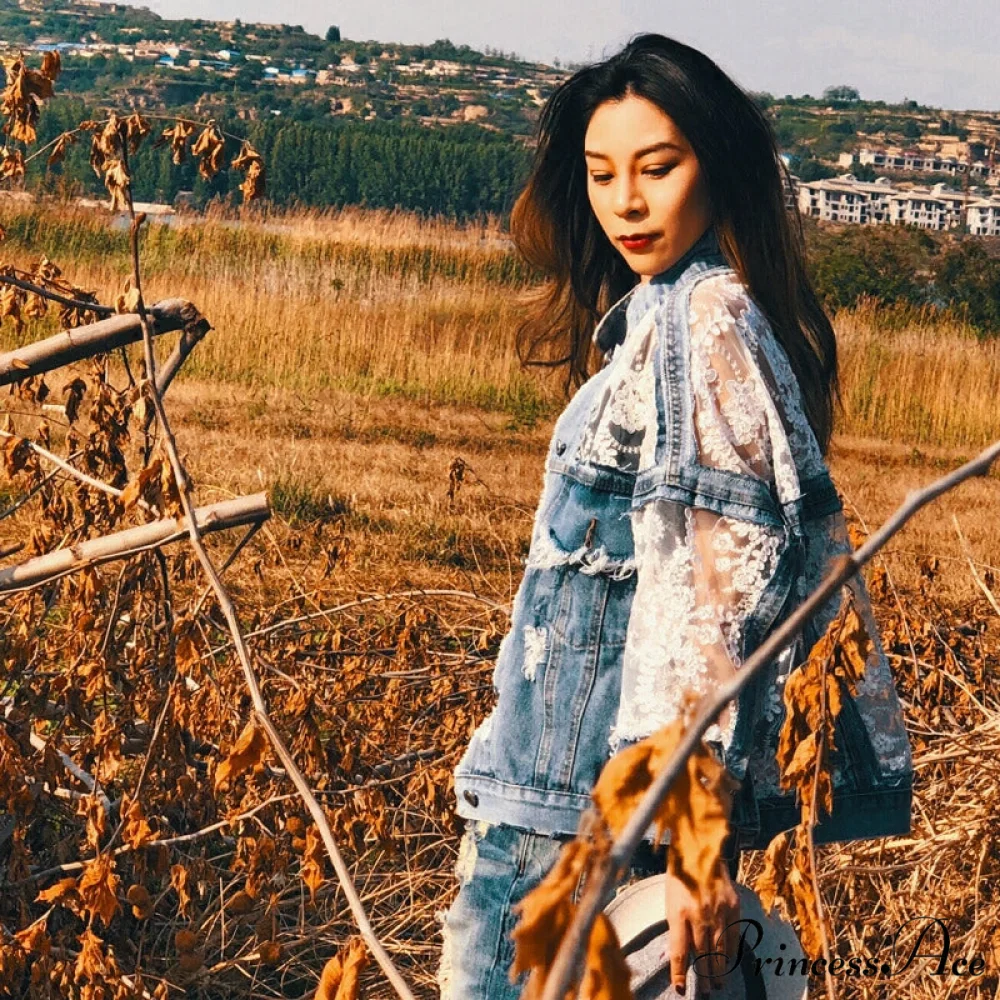 Embroidery Patchwork Stylish Denim Jacket - Image 2