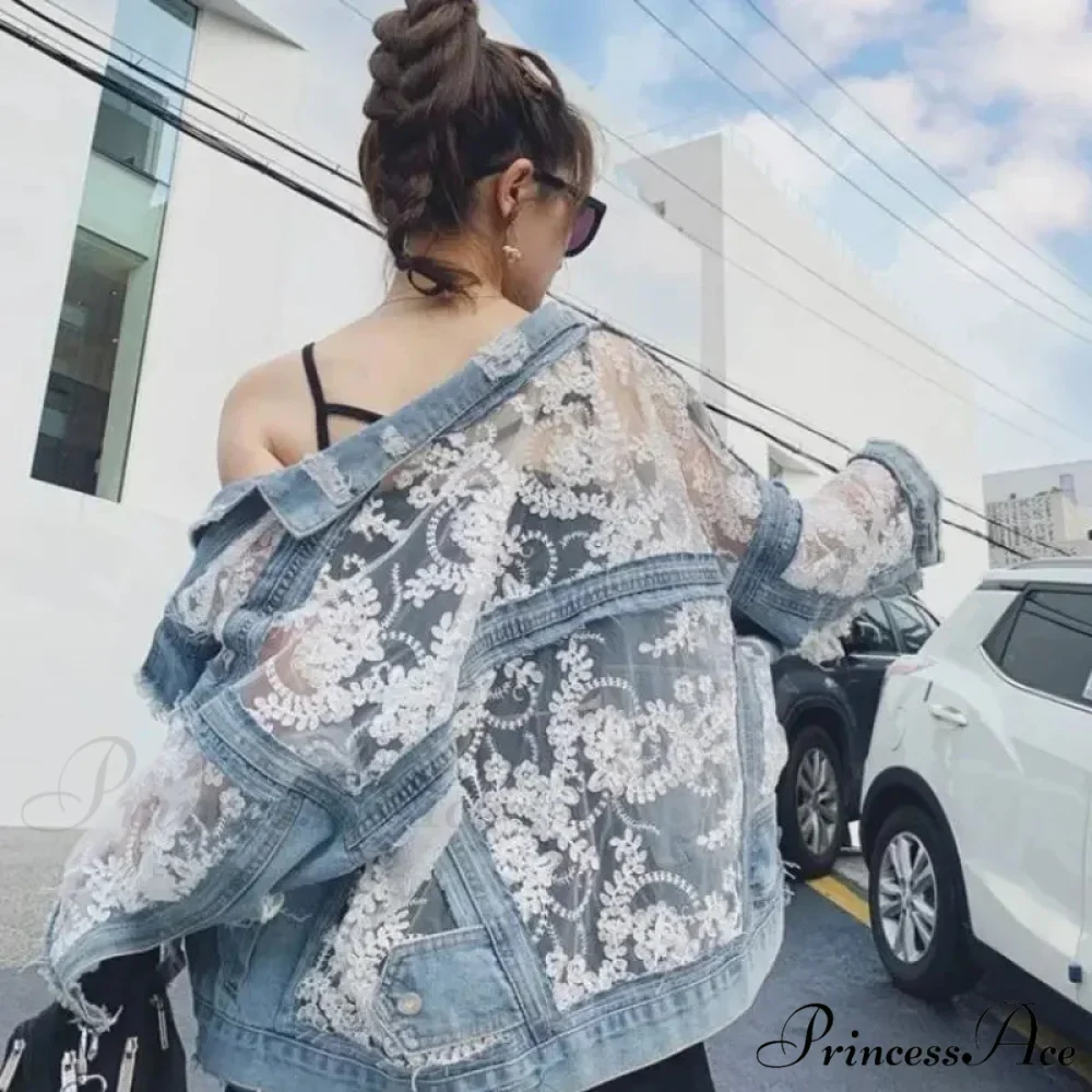 Embroidery Patchwork Stylish Denim Jacket - Image 3
