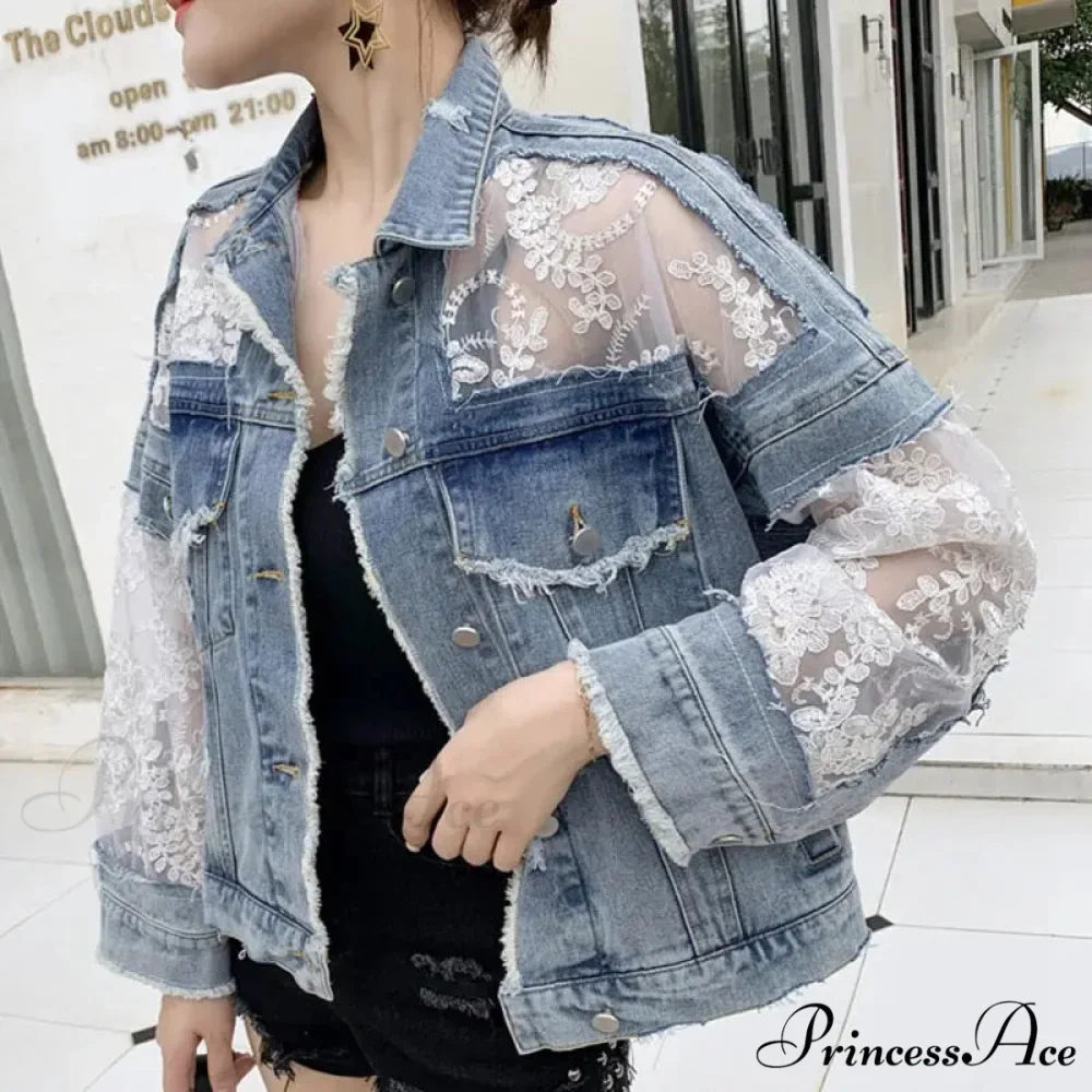 Embroidery Patchwork Stylish Denim Jacket - Image 4