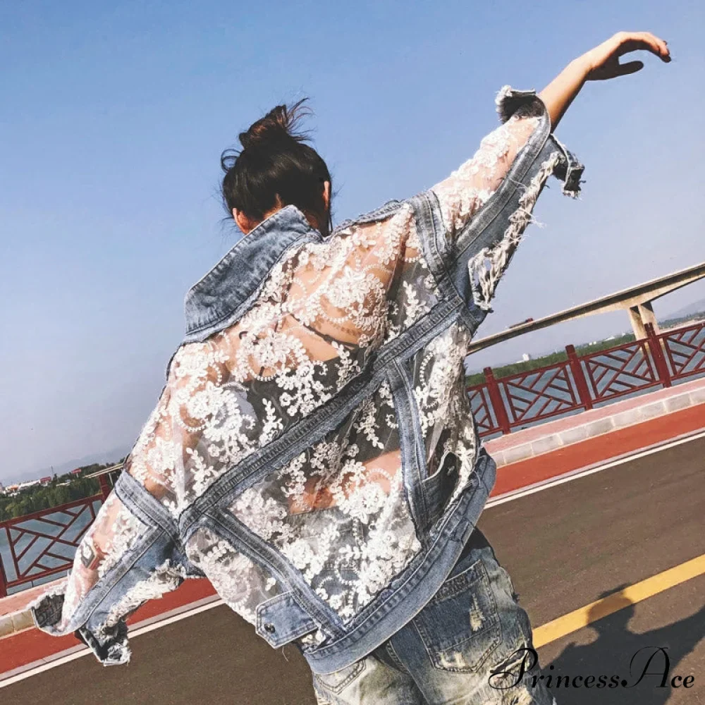 Embroidery Patchwork Stylish Denim Jacket - Image 5