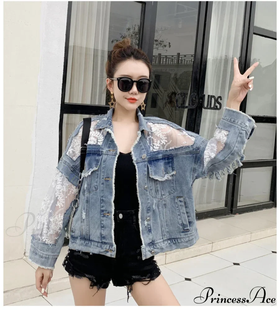 Embroidery Patchwork Stylish Denim Jacket - Image 9