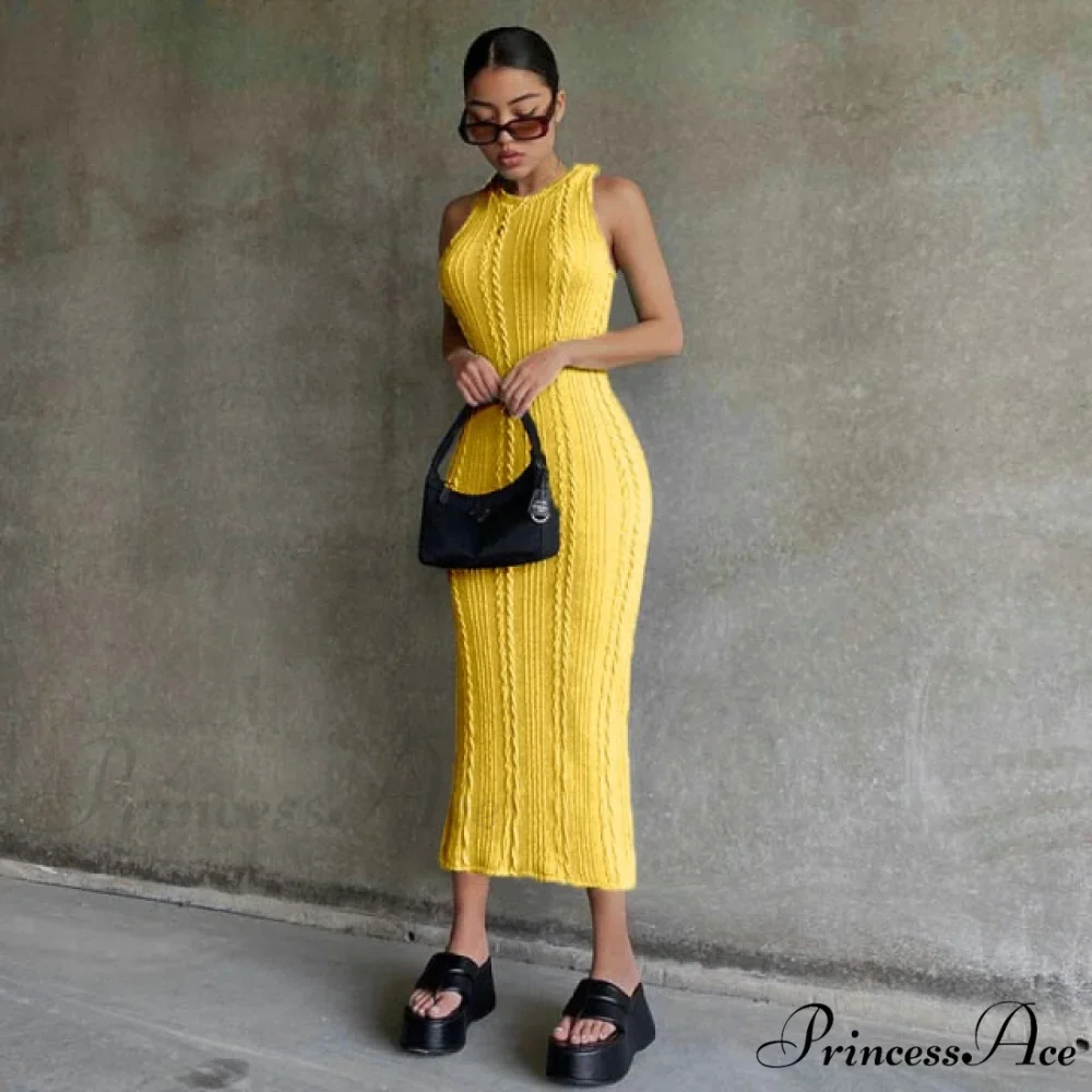 Cable Knit Stylish Tank Maxi Dress - Image 12