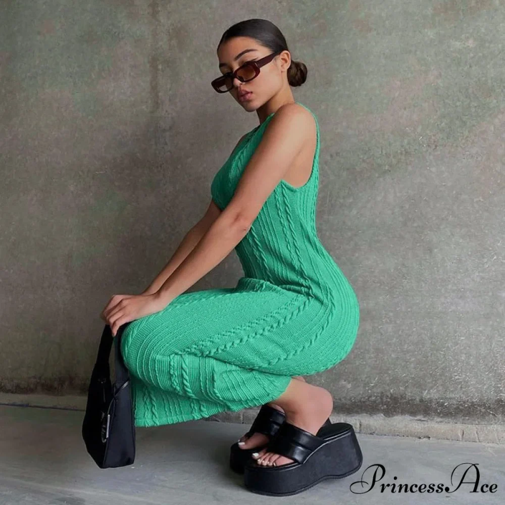 Cable Knit Stylish Tank Maxi Dress - Image 4