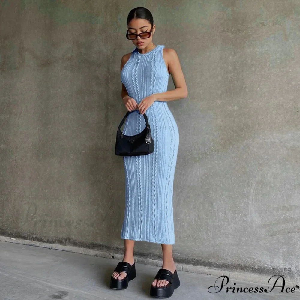 Cable Knit Stylish Tank Maxi Dress - Image 9