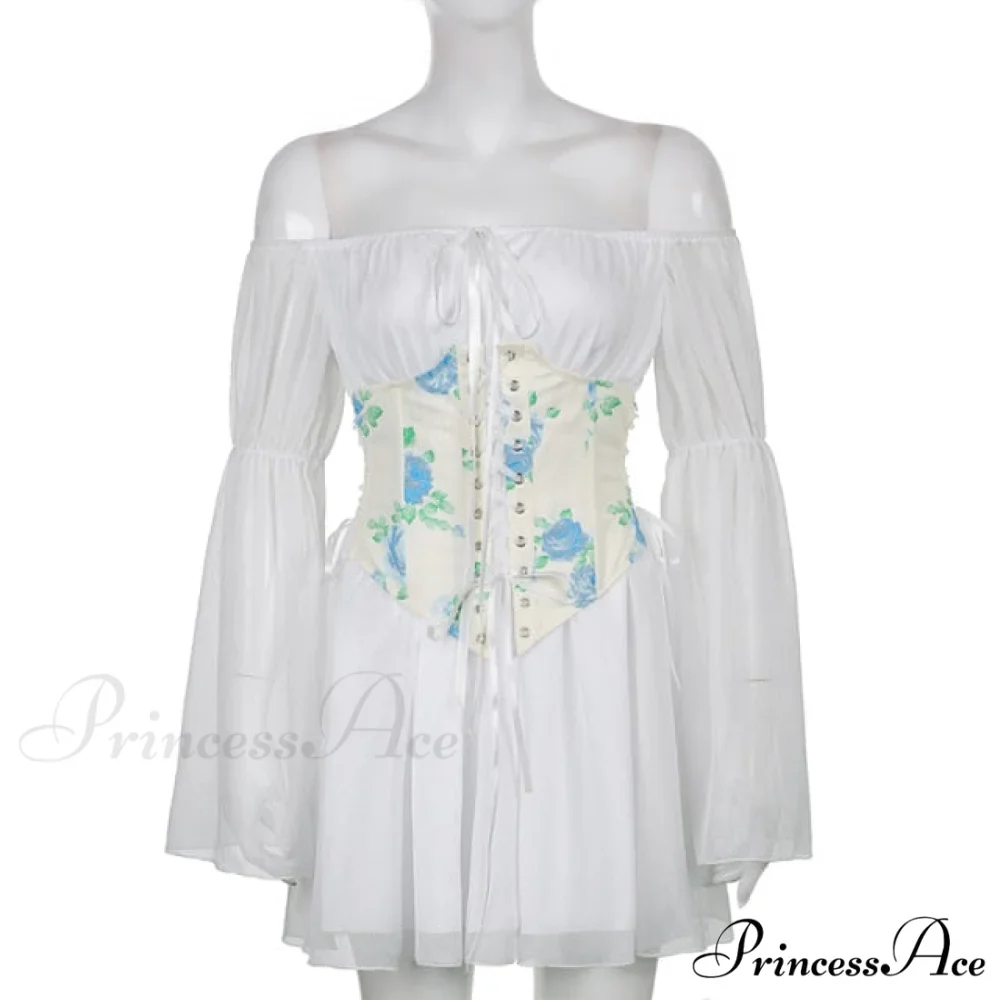 Chiffon Detachable Corset Charming Puff Sleeve Mini Dresses - Image 16