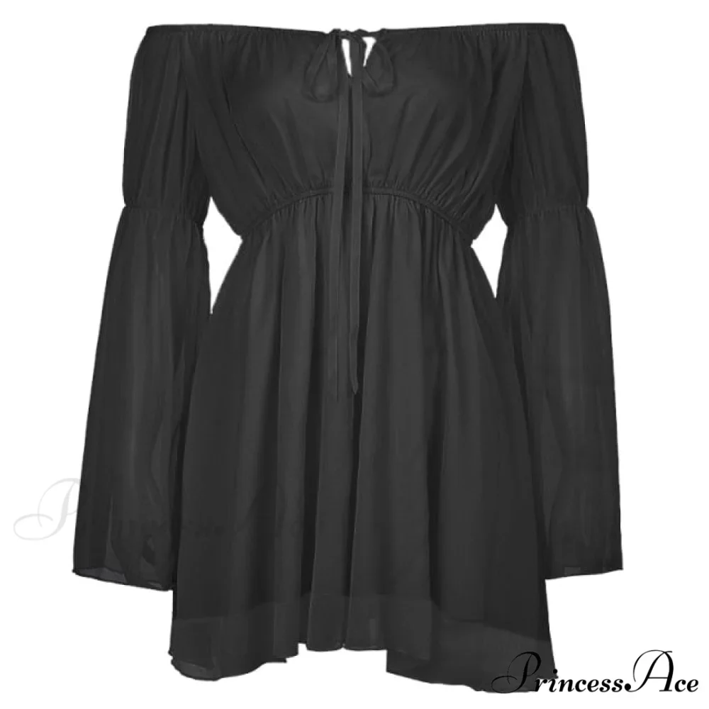 Chiffon Detachable Corset Charming Puff Sleeve Mini Dresses - Image 24