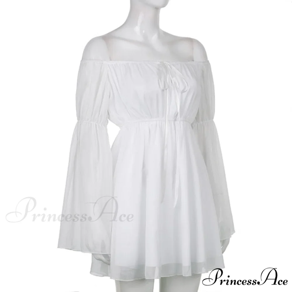 Chiffon Detachable Corset Charming Puff Sleeve Mini Dresses - Image 7