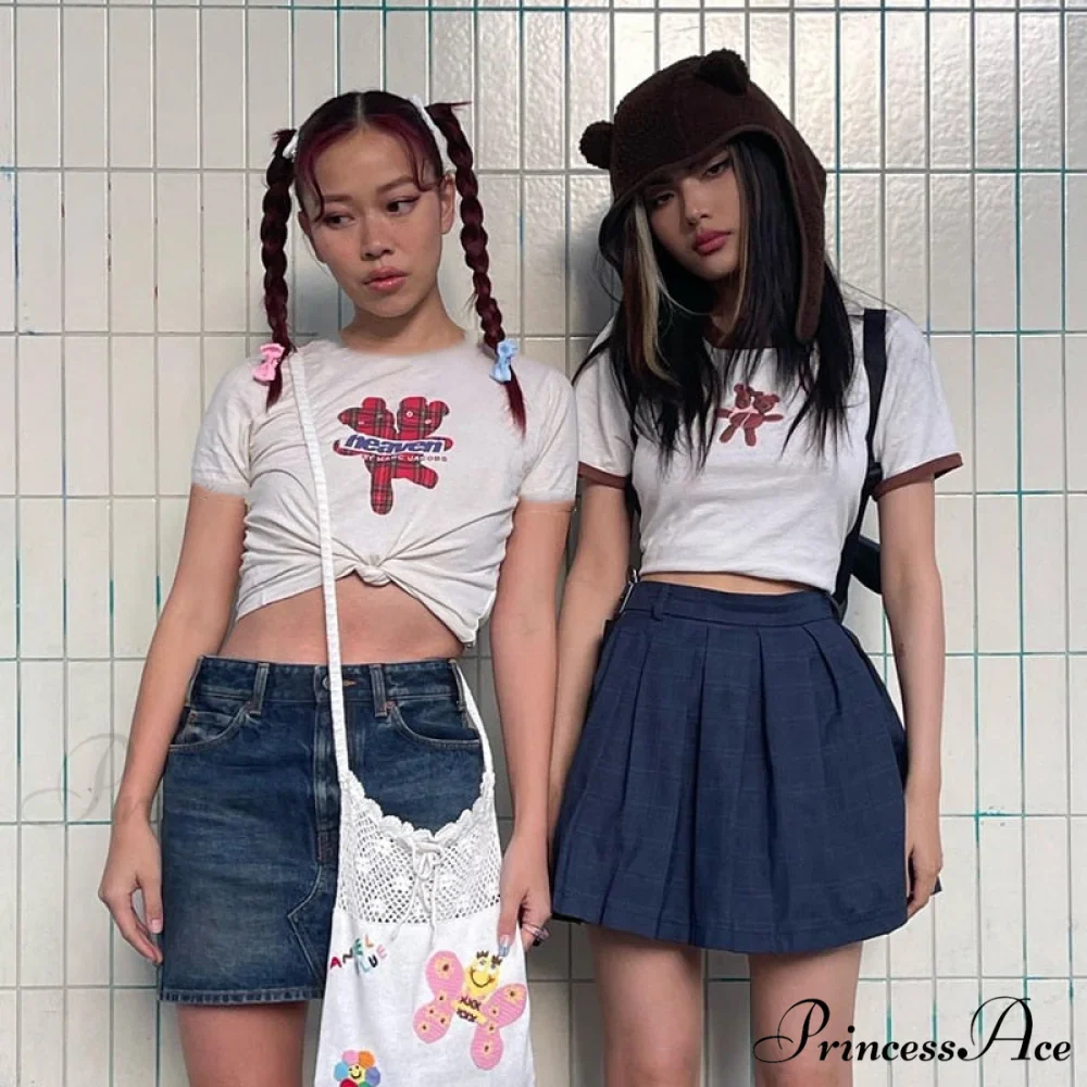 Plaid Graphic Stylish Baby Tee - Image 6