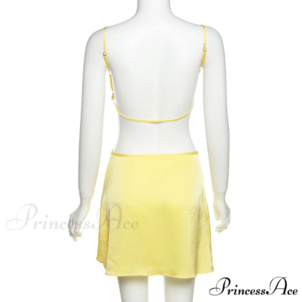Backless Satin Stylish Mini Dress - Image 10