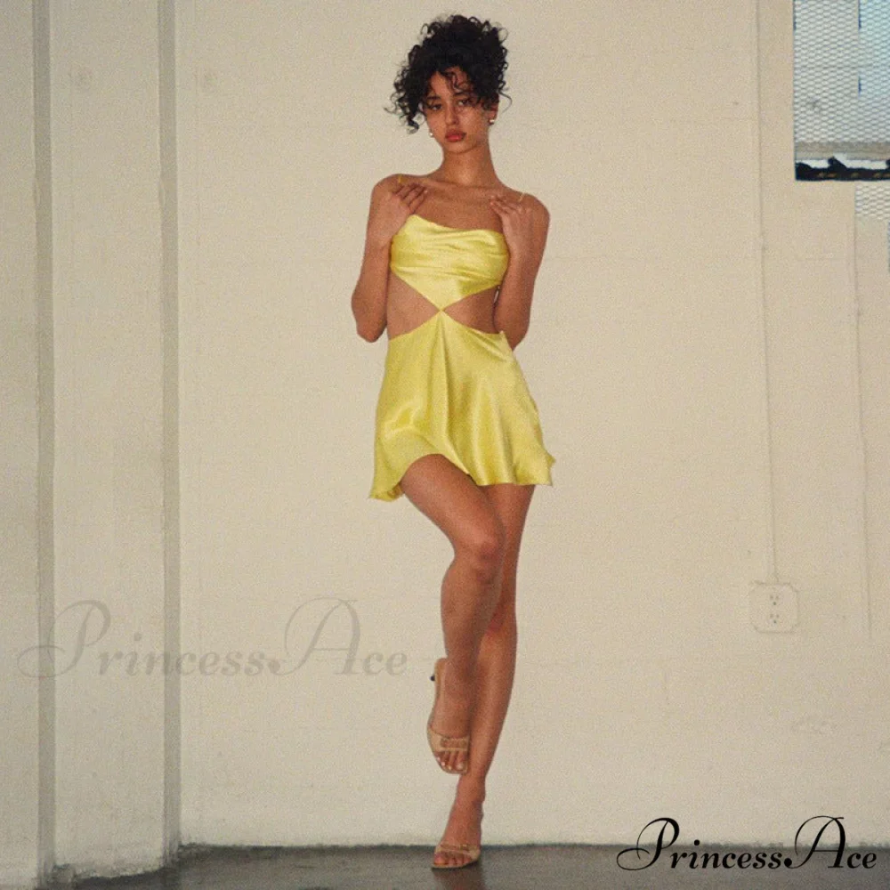 Backless Satin Stylish Mini Dress - Image 3