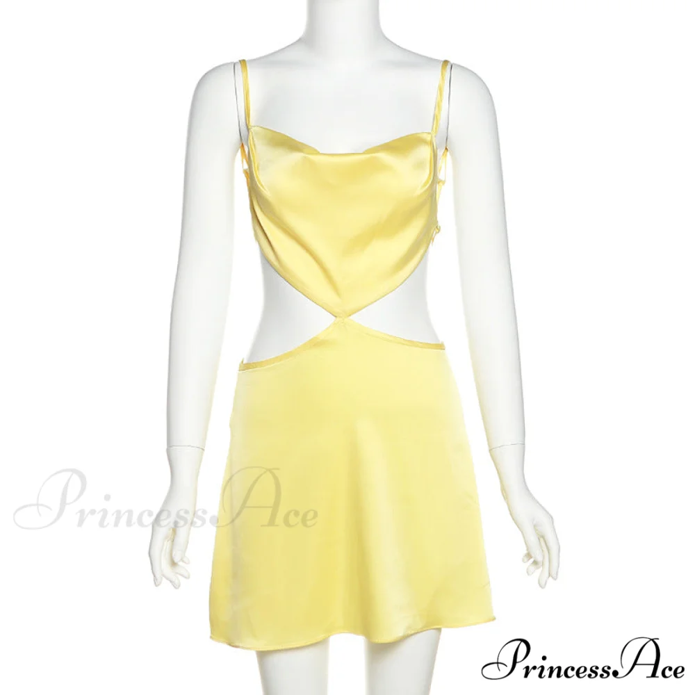 Backless Satin Stylish Mini Dress - Image 8