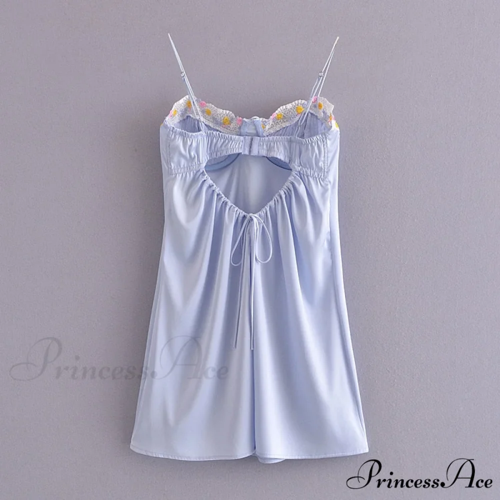 Satin Lace Patchwork Charming Cupped Slip Mini Dress - Image 9
