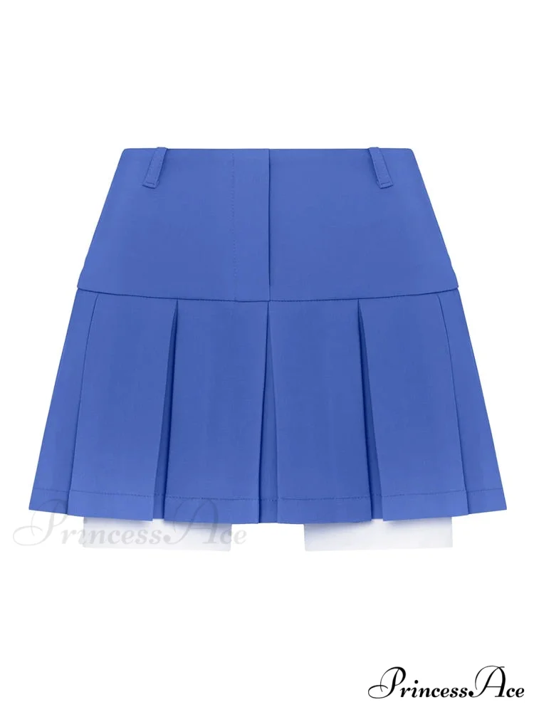 Cropped Blazer And Charming Pleated Mini Skirt Set - Image 12