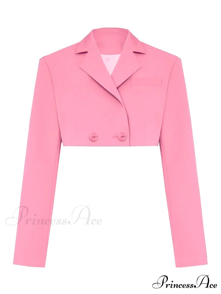 Cropped Blazer And Charming Pleated Mini Skirt Set - Image 15