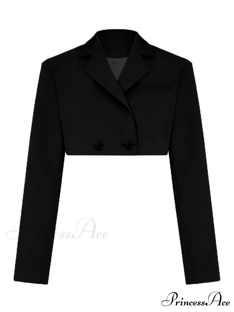 Cropped Blazer And Charming Pleated Mini Skirt Set - Image 5