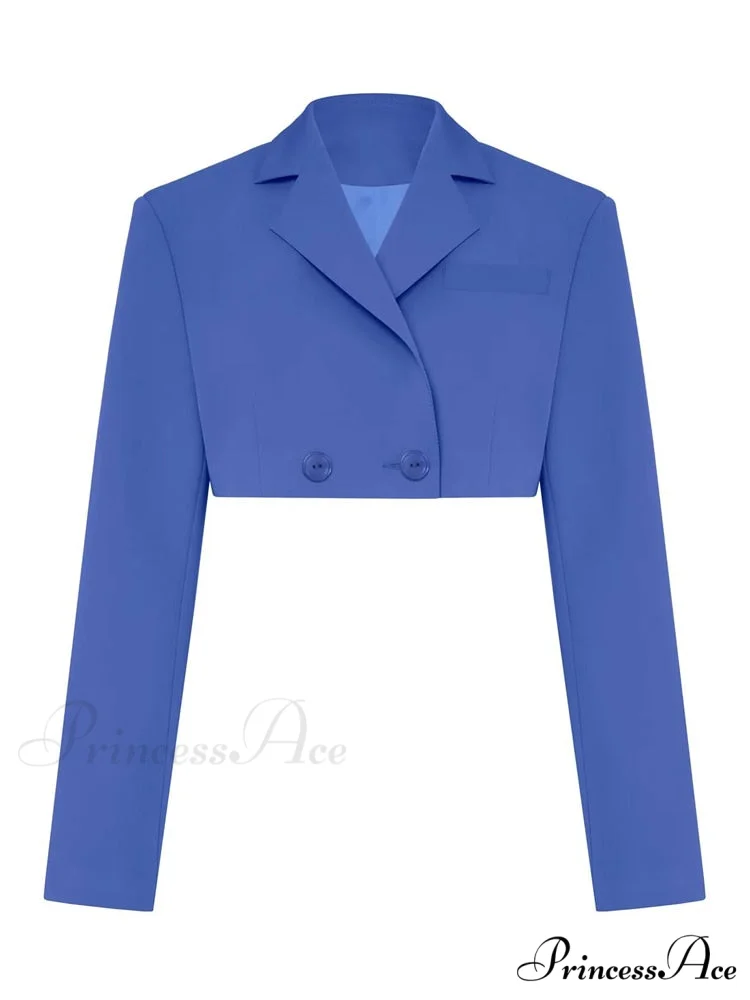 Cropped Blazer And Charming Pleated Mini Skirt Set - Image 9