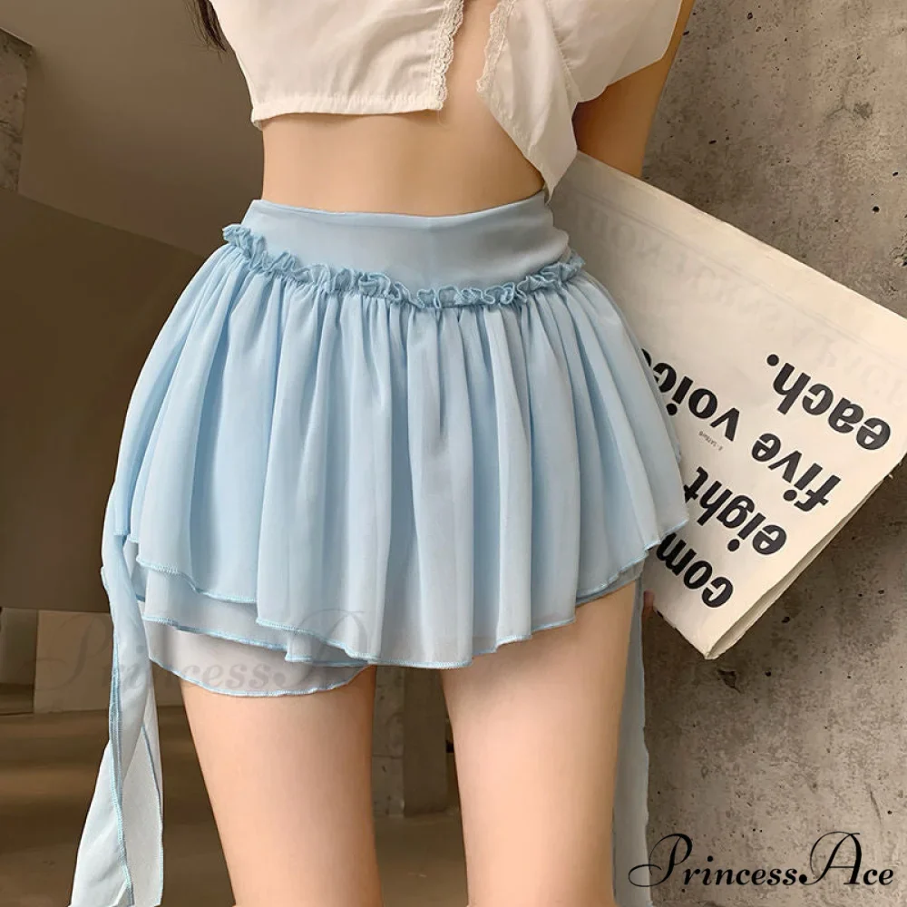 Layered Mesh Stylish Ruffle Mini Skirt - Image 10