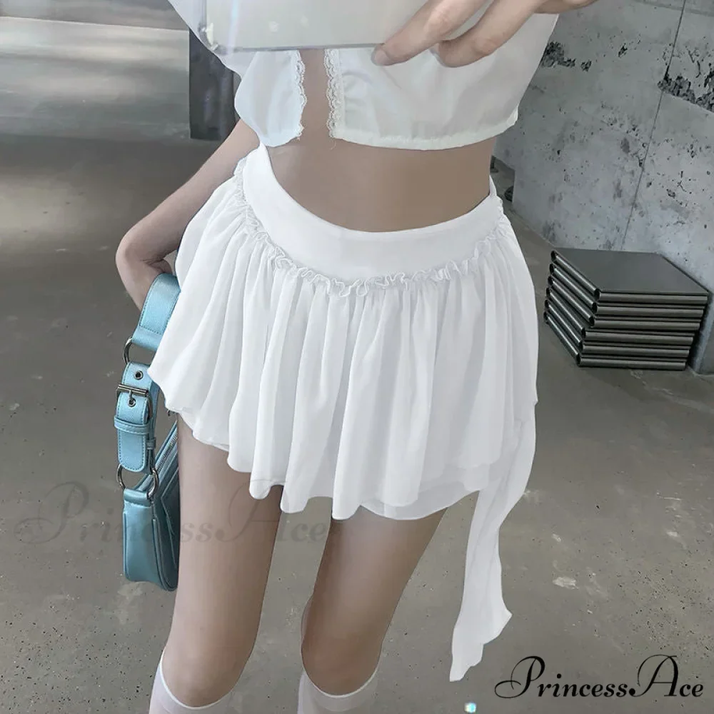 Layered Mesh Stylish Ruffle Mini Skirt - Image 2