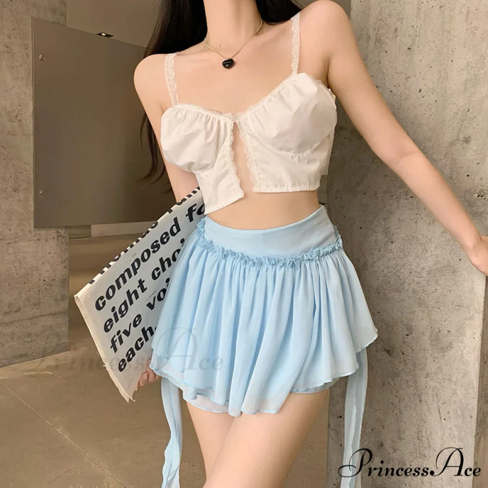 Layered Mesh Stylish Ruffle Mini Skirt - Image 4