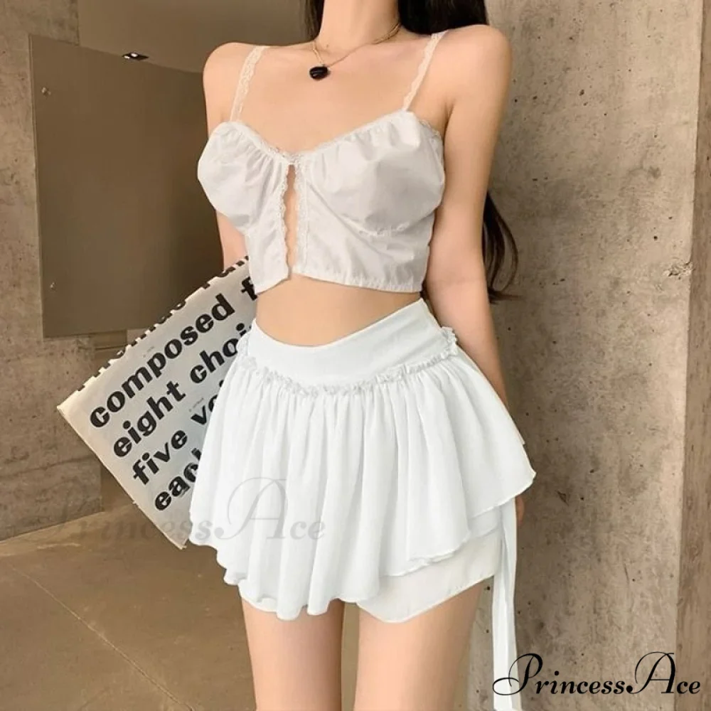 Layered Mesh Stylish Ruffle Mini Skirt - Image 7
