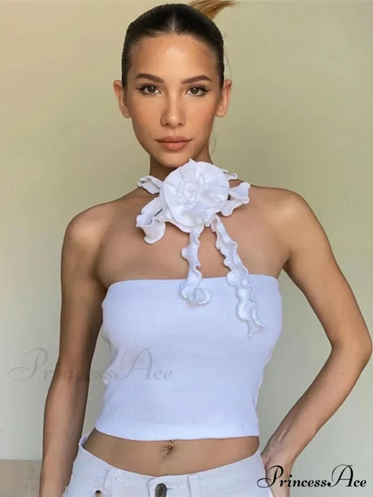 Floral Frill Strappy Charming Wrap Around Crop Top - Image 4