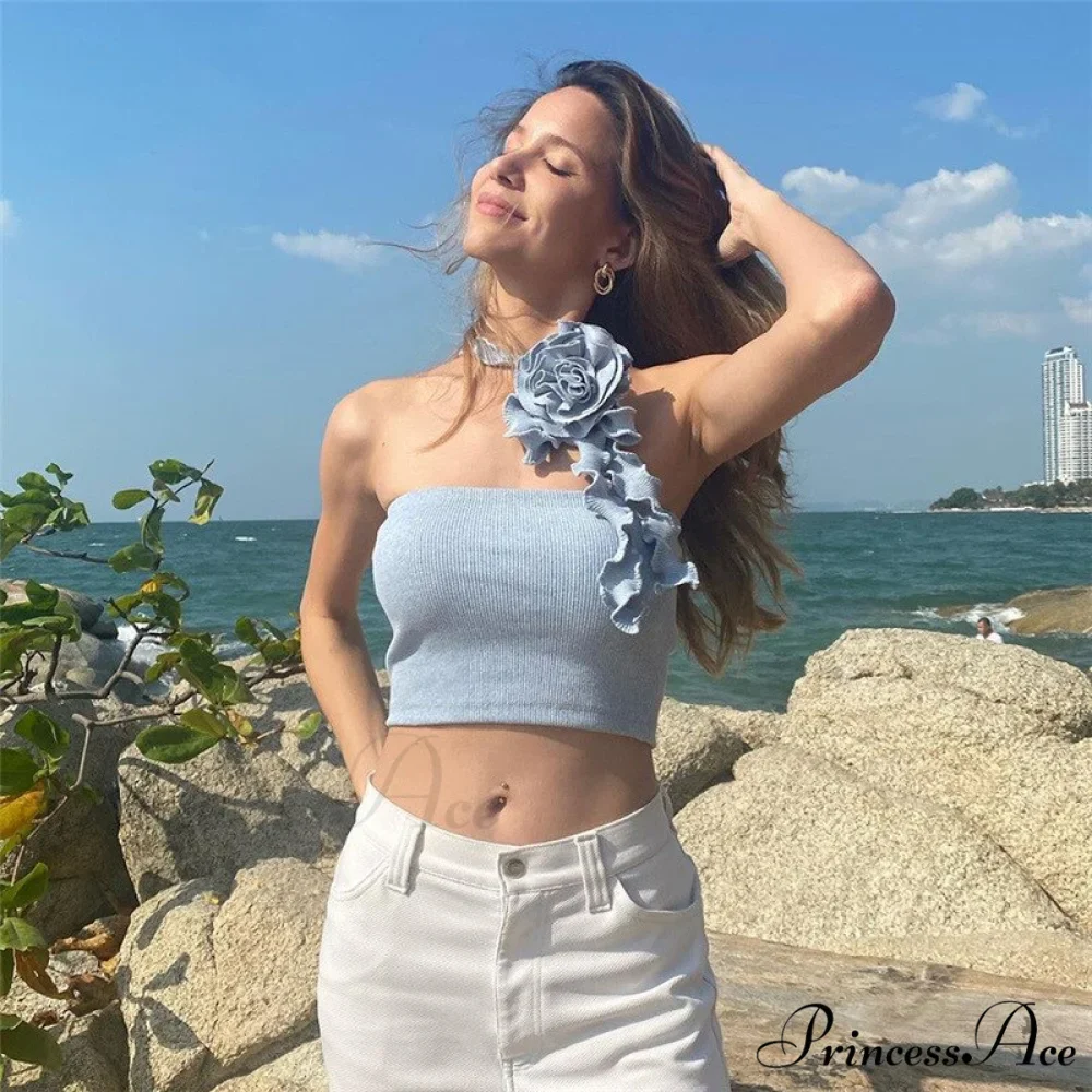 Floral Frill Strappy Charming Wrap Around Crop Top - Image 9