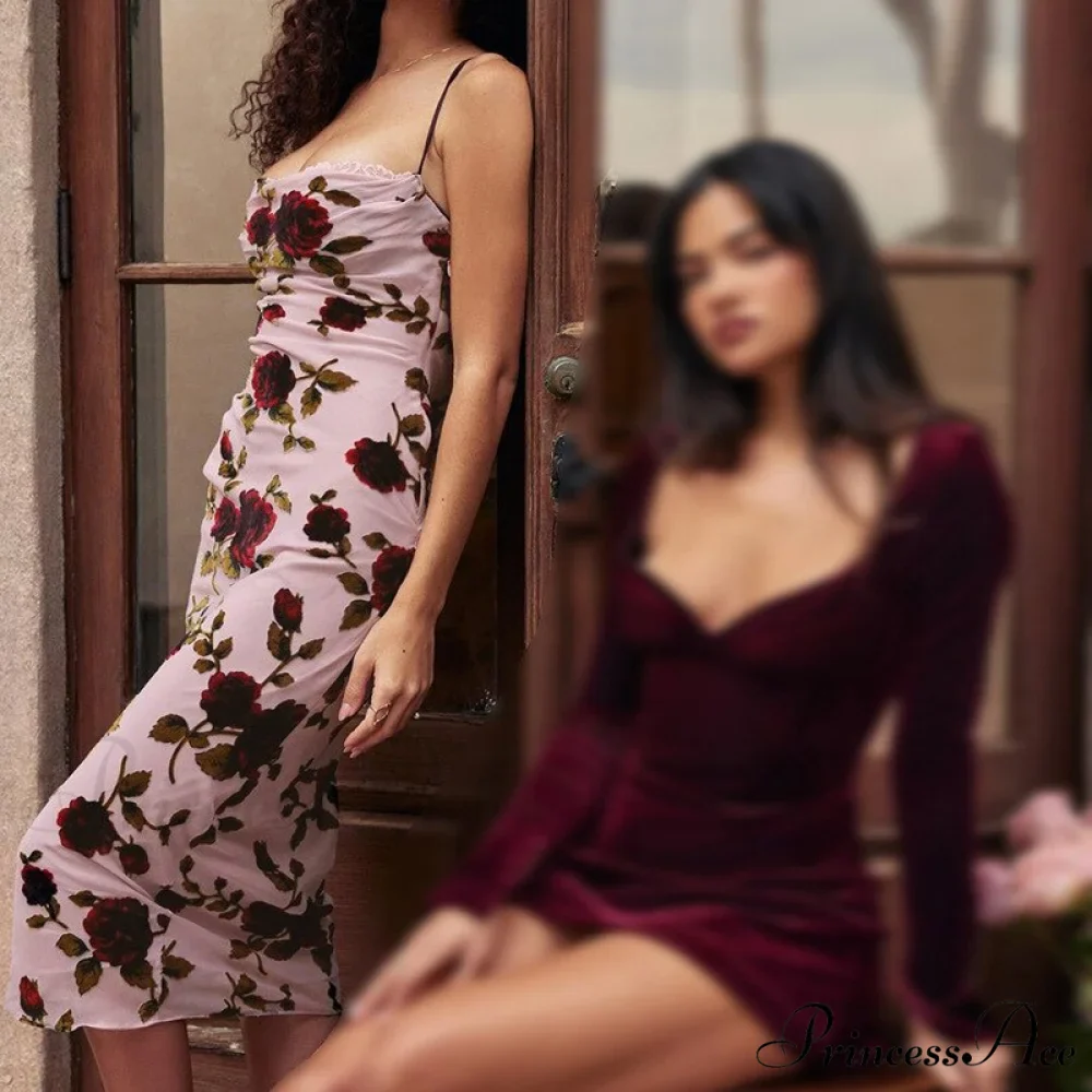 Floral Print Strappy Charming Back Tie-Up Midi Dress - Image 9