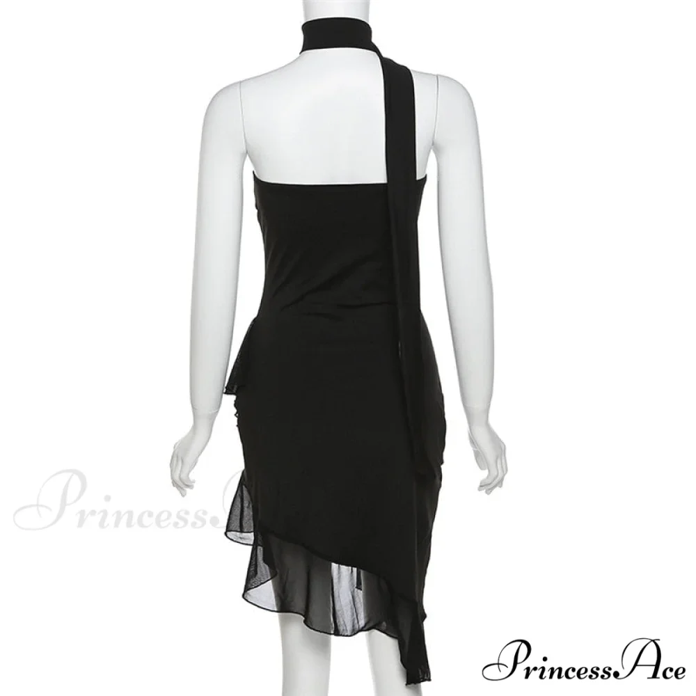 Draped Frill Stylish Tube Mini Dress - Image 14