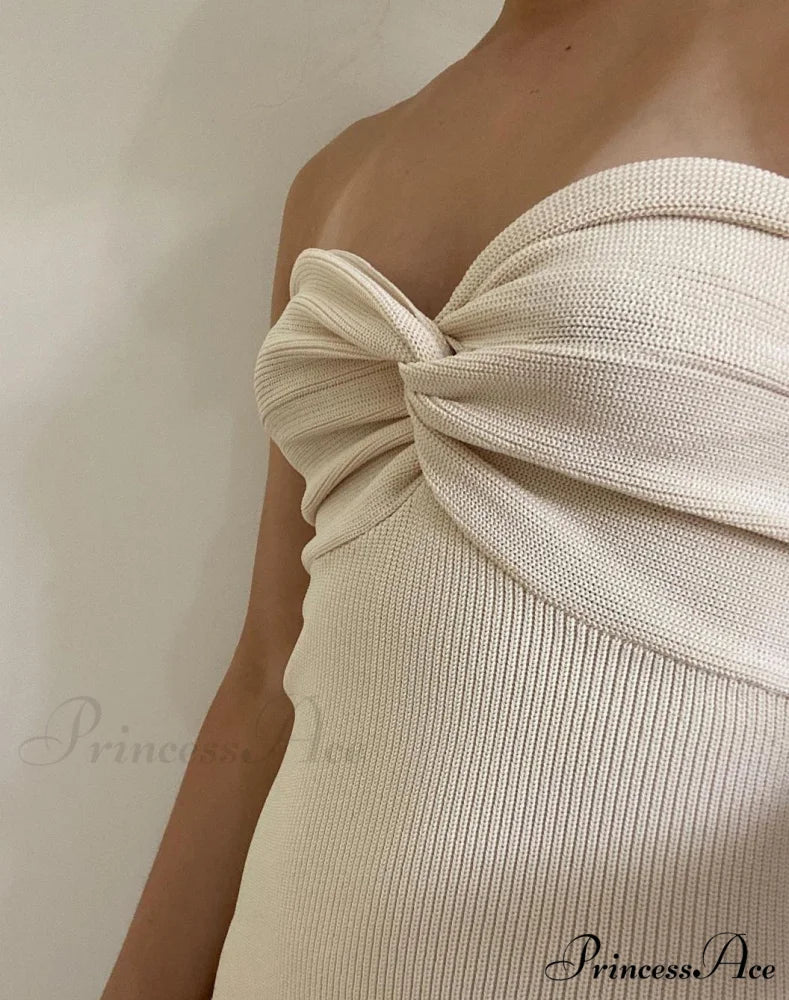 Knit Twisted Stylish Tube Midi Dress - Image 21