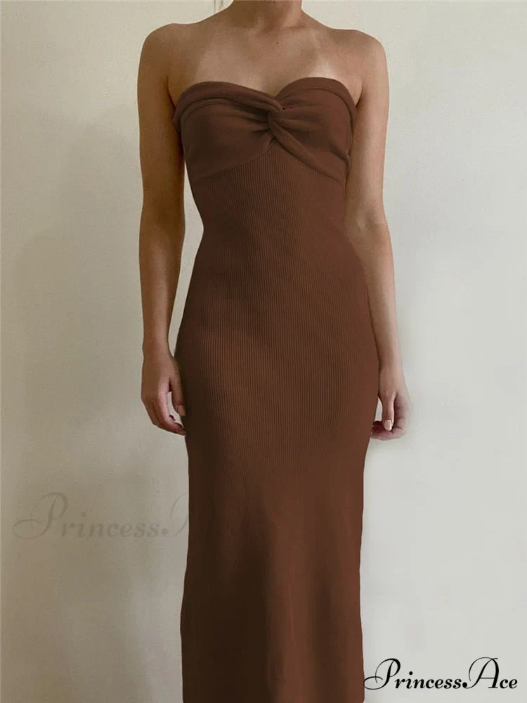 Knit Twisted Stylish Tube Midi Dress - Image 4