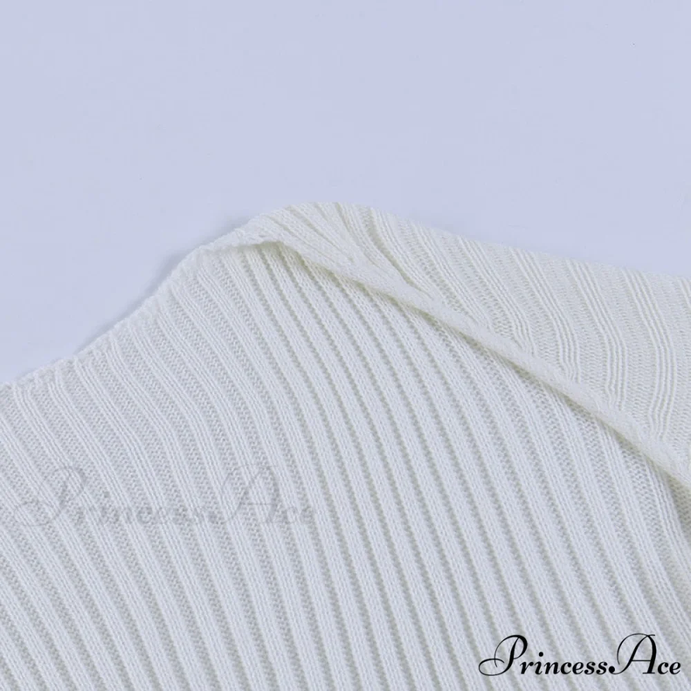 Knit Sweater Stylish Cropped Sleeve - Image 13