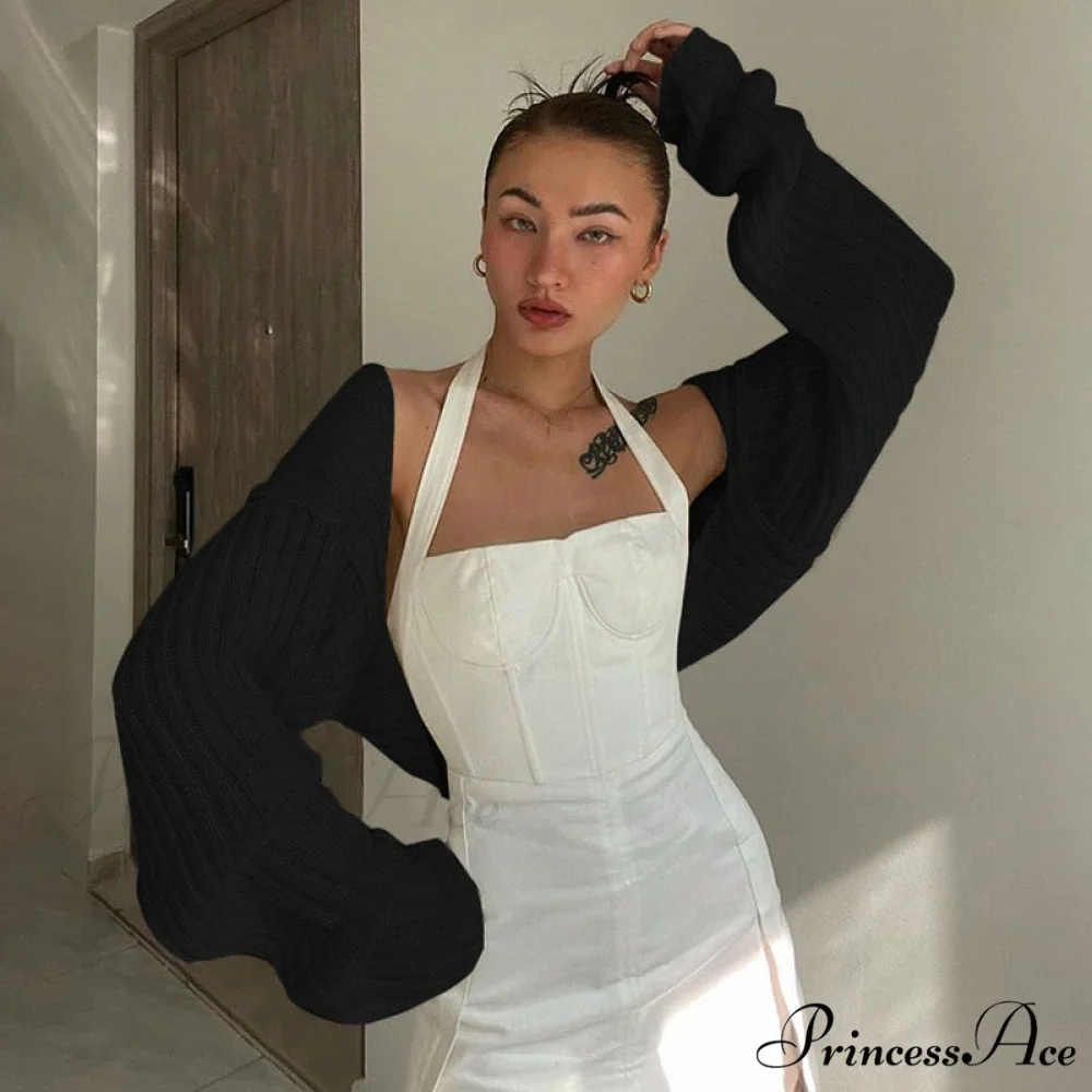 Knit Sweater Stylish Cropped Sleeve - Image 16