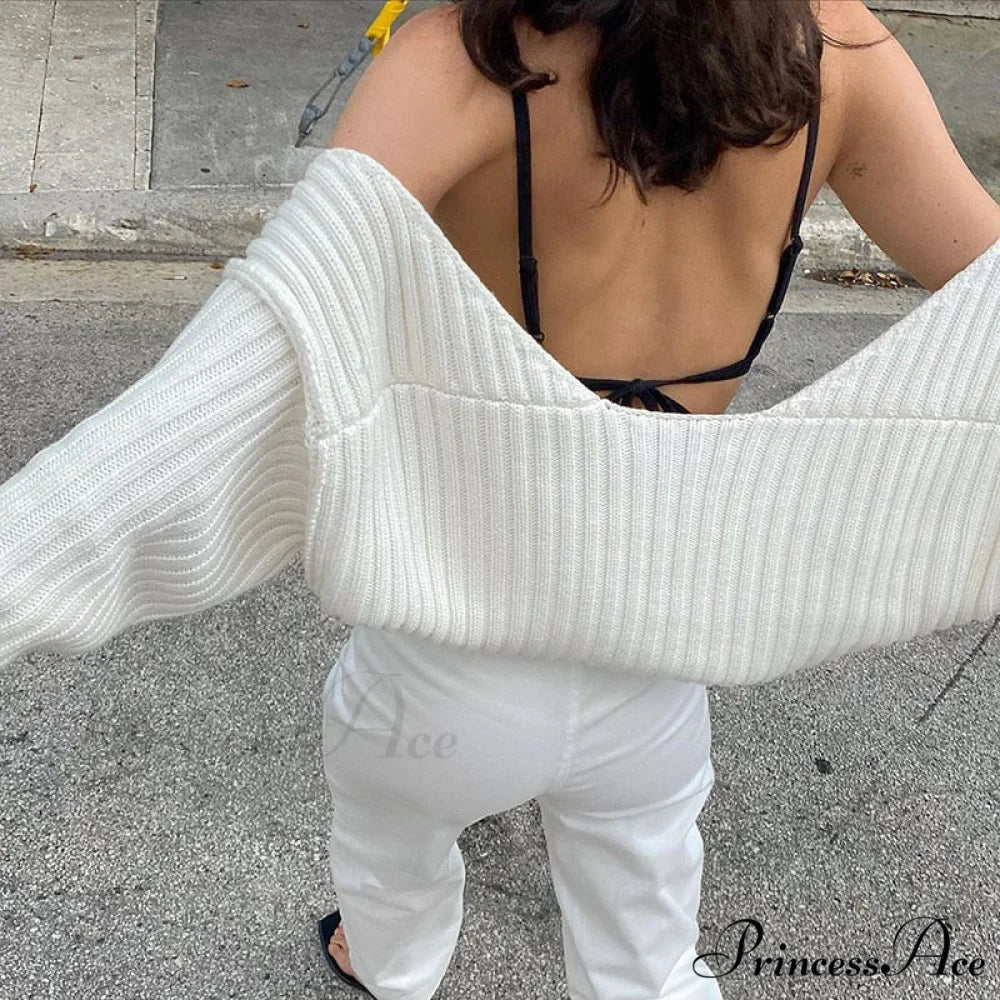Knit Sweater Stylish Cropped Sleeve - Image 24