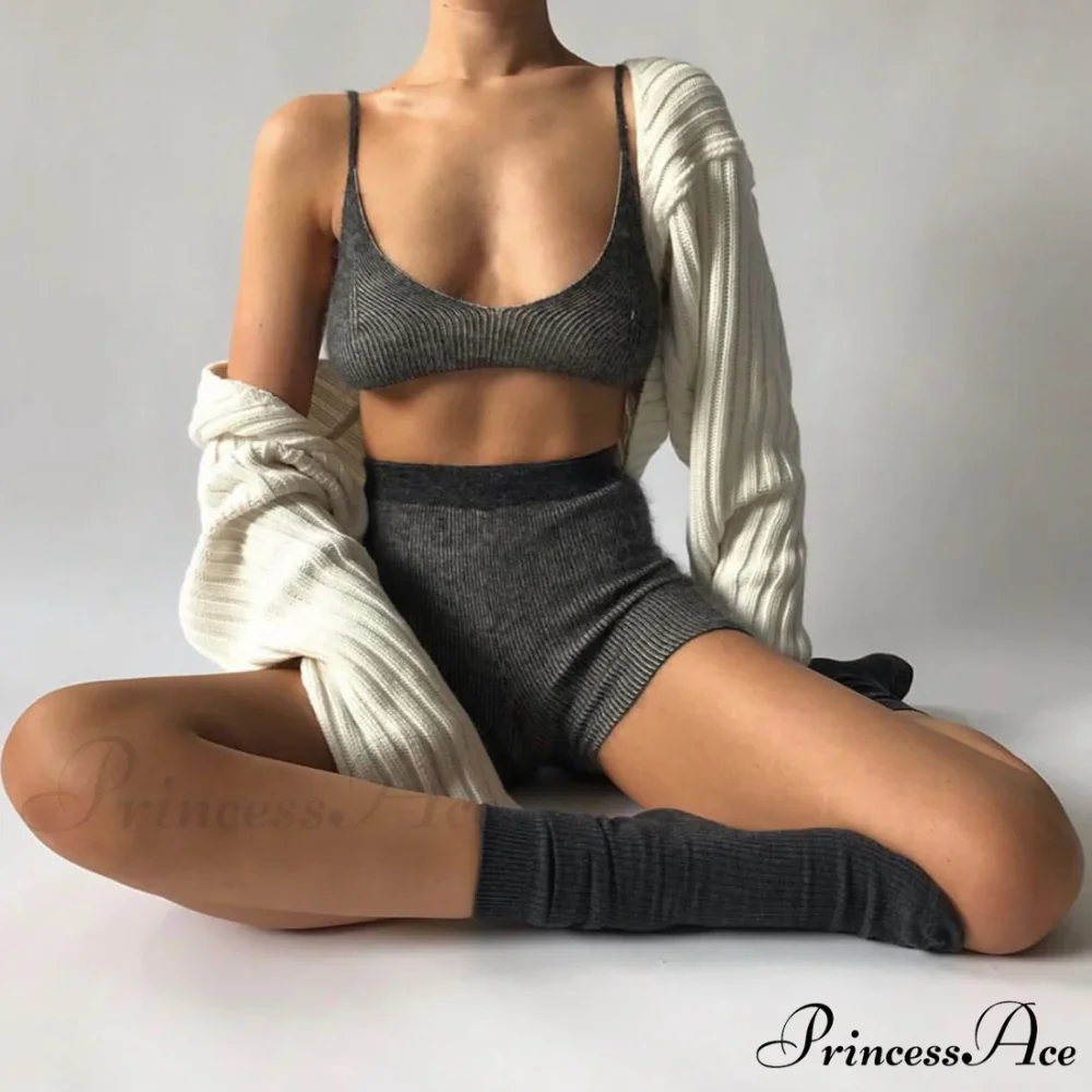Knit Sweater Stylish Cropped Sleeve - Image 27