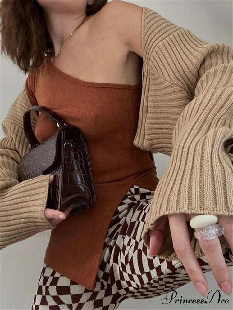 Knit Sweater Stylish Cropped Sleeve - Image 6