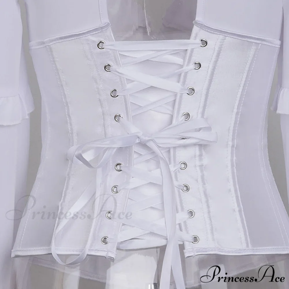 Lace Up Corset Charming Long Sleeve Blouse - Image 9