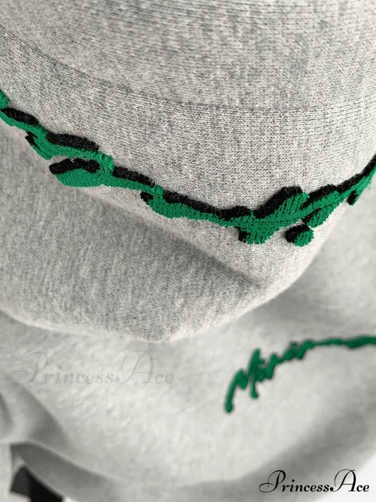 Knit Lettering Stylish Embroidery Hoddie - Image 9