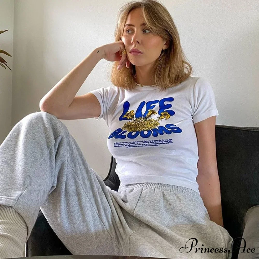 Life Blooms Stylish White Tee - Image 2